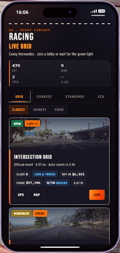 Phone live grid